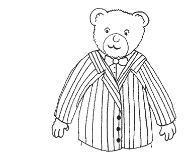 The strangely furry Mr Podge, the bear-teacher in the free story Mr Podge's Porridge