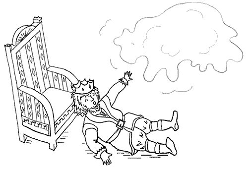 The King of Custard Castle falls off his throne